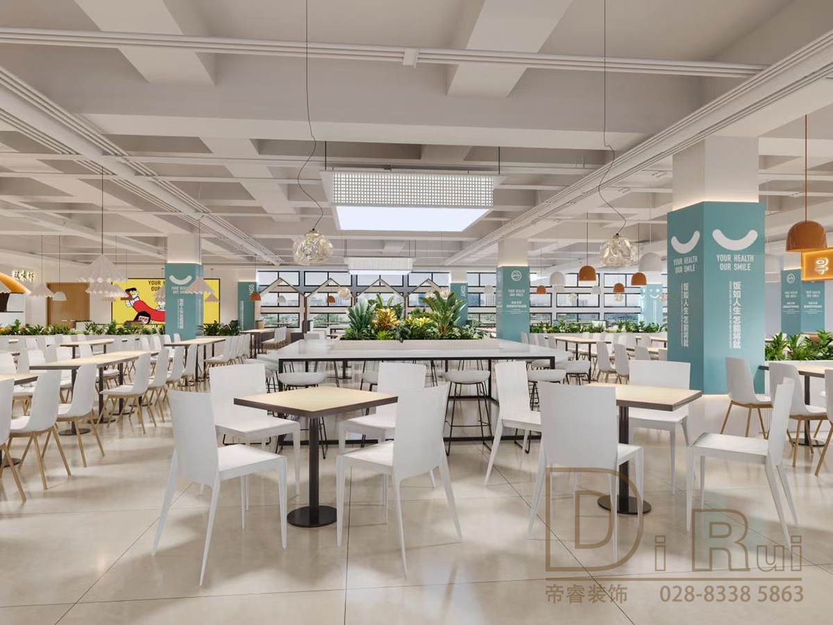 大學食堂校園餐廳裝修設計效果圖